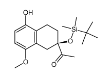 (-)-(6R)-6-acetyl-6-(t-butyldimethylsilyloxy)-4-methoxy-5,6,7,8-tetrahydronaphthalen-1-ol结构式