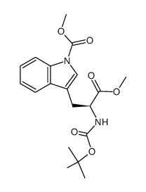 methyl (S)-3-(2-((tert-butoxycarbonyl)amino)-3-methoxy-3-oxopropyl)-1H-indole-1-carboxylate结构式