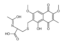 N-Acetyl-S-[(5,8-dihydro-1-hydroxy-3,6-dimethoxy-7-methyl-5,8-dioxonaphthalen-2-yl)methyl]-L-cysteine Structure