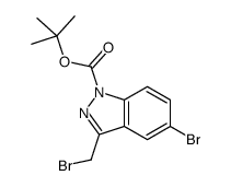 tert-butyl 5-bromo-3-(bromomethyl)indazole-1-carboxylate结构式