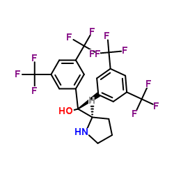 (R)-α,α-双(3,5-二三氟甲基苯基)脯氨醇结构式