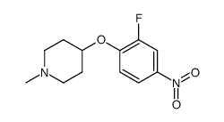 4-(2-fluoro-4-nitrophenoxy)-1-methylpiperidine结构式