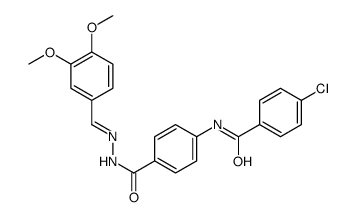 Benzoic acid, 4-((4-chlorobenzoyl)amino)-, ((3,4-dimethoxyphenyl)methy lene)hydrazide Structure