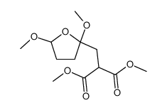 (2,5-dimethoxy-tetrahydro-furfuryl)-malonic acid dimethyl ester结构式