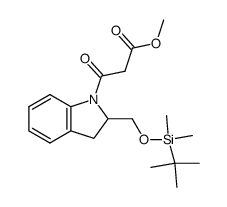 methyl 3-(2-(((tert-butyldimethylsilyl)oxy)methyl)indolin-1-yl)-3-oxopropanoate Structure