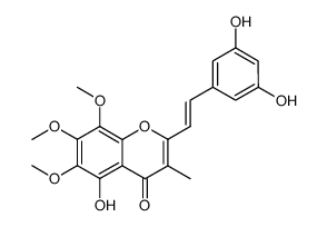 2-[(E)-2-(3,5-Dihydroxyphenyl)ethenyl]-5-hydroxy-6,7,8-trimethoxy-3-methyl-4H-1-benzopyran-4-one结构式