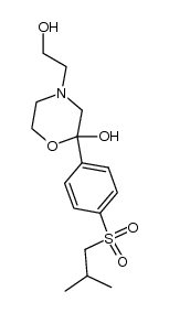 2-Hydroxy-4-(2-hydroxyethyl)-2-[4-(2-methylpropylsulfonyl)phenyl]morpholine结构式