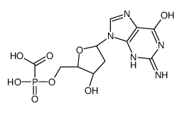 [[(2R,3S,5R)-5-(2-amino-6-oxo-3H-purin-9-yl)-3-hydroxyoxolan-2-yl]methoxy-hydroxyphosphoryl]formic acid结构式