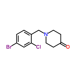 1-(4-Bromo-2-chlorobenzyl)-4-piperidinone结构式