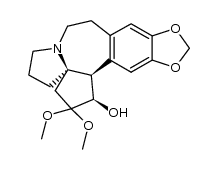(1S*,3aS*,14bS*)-1,2,3,5,6,8,9,14b-octahydro-1-hydroxy-2,2-dimethoxy-4H-cyclopenta[a]-1,3-dioxolo[4,5-h]pyrrolo[2,1-b][3]benzazepine结构式