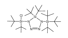 5,5-Di-tert-butyl-1-(di-tert-butylchlorsilyl)-4-(tri-tert-butylsilyl)-1,2,3,4-tetraaza-5-sila-2-cyclopenten结构式
