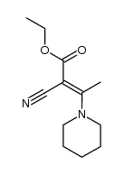 ethyl (E)-2-cyano-3-(1-piperidino)crotonate结构式
