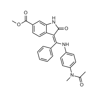 (Z)-Methyl3-(((4-acetamidophenyl)amino)(phenyl)methylene)-2-oxoindoline-6-carboxylate(NintedanibImpurity) Structure