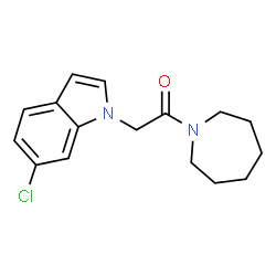 1-(azepan-1-yl)-2-(6-chloro-1H-indol-1-yl)ethanone结构式