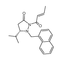 (S)-1-(1-naphthylmethyl)-2-[(E)-2-butenoyl]-5-isopropylpyrazolidin-3-one Structure