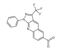 6-硝基-1-苯基-3-(三氟甲基)-1H-吡唑并[3,4-b]喹啉结构式