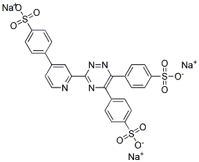 2-[5,6-双(4-磺苯基)-1,2,4-三嗪-3-基]-4-(4-磺苯基)吡啶三钠盐结构式
