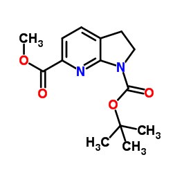 6-Methyl 1-(2-methyl-2-propanyl) 2,3-dihydro-1H-pyrrolo[2,3-b]pyridine-1,6-dicarboxylate结构式