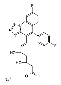 sodium,(3S,5R,6E)-9,9-bis(4-fluorophenyl)-3,5-dihydroxy-8-(1-methyltetrazol-5-yl)nona-6,8-dienoate结构式