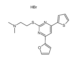 2-<<2'''-(dimethylamino)ethyl>thio>-4-furan-2'-yl-6-thien-2''-ylpyrimidine hydrobromide结构式