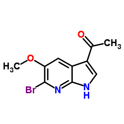 1-(6-Bromo-5-methoxy-1H-pyrrolo[2,3-b]pyridin-3-yl)ethanone结构式