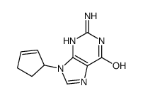 2-amino-9-cyclopent-2-en-1-yl-3H-purin-6-one结构式