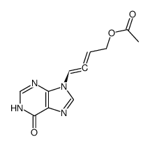 (S)-(+)-N9-(4-acetoxy-1,2-butadien-1-yl)hypoxanthine结构式