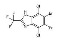5,6-dibromo-4,7-dichloro-2-(trifluoromethyl)-1H-benzimidazole Structure