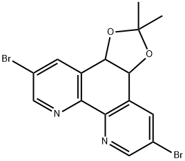 5,10-dibromo-2,2-dimethyl-[1,3]dioxolo[4,5-f][1,10]phenanthroline结构式