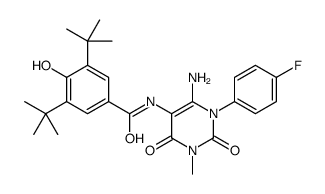 Benzamide,N-[6-amino-1-(4-fluorophenyl)-1,2,3,4-tetrahydro-3-methyl-2,4-dioxo-5-pyrimidinyl]-3,5-bis(1,1-dimethylethyl)-4-hydroxy-结构式