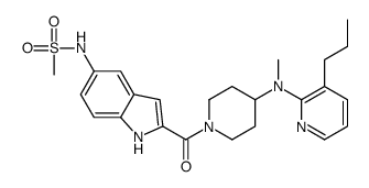 N-[2-[4-[methyl-(3-propylpyridin-2-yl)amino]piperidine-1-carbonyl]-1H-indol-5-yl]methanesulfonamide结构式