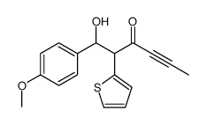 1-hydroxy-1-(4-methoxyphenyl)-2-thiophen-2-ylhex-4-yn-3-one Structure