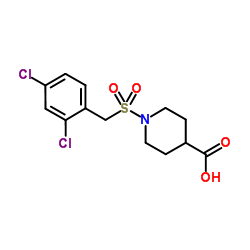 1-[(2,4-Dichlorobenzyl)sulfonyl]-4-piperidinecarboxylic acid结构式