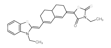 3-ethyl-5-[7-([3-ethyl-1,3-benzothiazol-2(3h)-ylidene]methyl)-4,4a,5,6-tetrahydro-2(3h)-naphthalenylidene]-2-thioxo-1,3-thiazolidin-4-one Structure
