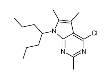 4-chloro-2,5,6-trimethyl-7-(1-propylbutyl)-7H-pyrrolo[2,3,-d]pyrimidine结构式