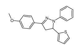 5-(4-methoxyphenyl)-2-phenyl-3-thiophen-2-yl-3,4-dihydropyrazole结构式