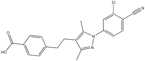 4-(2-(1-(3-chloro-4-cyanophenyl)-3,5-dimethyl-1H-pyrazol-4-yl)ethyl)benzoic acid Structure