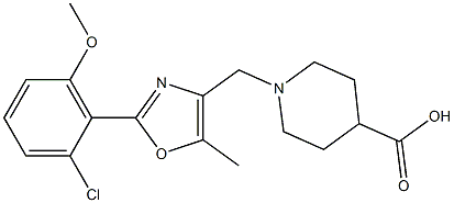 1-((2-(2-chloro-6-methoxyphenyl)-5-methyloxazol-4-yl)methyl)piperidine-4-carboxylic acid Structure