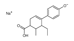 5-Ethyl-4-(p-hydroxyphenyl)-6-methyl-3-cyclohexene-1-carboxylic acid sodium salt Structure