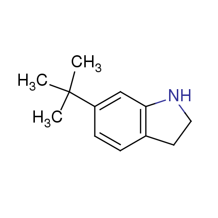 6-tert-butyl-2,3-dihydro-1H-indole结构式