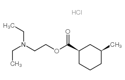 Cyclohexanecarboxylicacid, 3-methyl-, 2-(diethylamino)ethyl ester hydrochloride, cis- (8CI)结构式