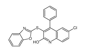 3-(1,3-benzoxazol-2-ylsulfanyl)-6-chloro-4-phenyl-1H-quinolin-2-one结构式