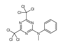 N-methyl-N-phenyl-4,6-bis(trichloromethyl)-1,3,5-triazin-2-amine结构式