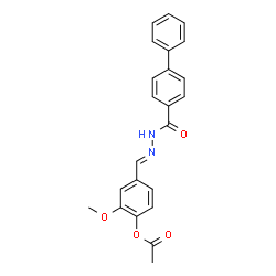 4-[2-(4-biphenylylcarbonyl)carbonohydrazonoyl]-2-methoxyphenyl acetate structure