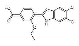 3-Ethoxy-4-(5,6-dichloro-1H-indol-2-yl)-benzoic acid结构式