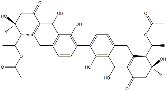 9,9',10,10'-Tetradeoxo-9,9'-dihydroxyjulichrome Q 11,11'-diacetate structure