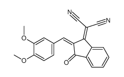 2-(2-(3,4-DIMETHOXYBENZYLIDENE)-3-OXO-2,3-DIHYDRO-1H-INDEN-1-YLIDENE)MALONONITRILE结构式