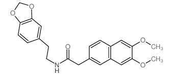 N-(2-benzo[1,3]dioxol-5-ylethyl)-2-(6,7-dimethoxynaphthalen-2-yl)acetamide结构式