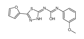 1-[5-(2-Furyl)-1,3,4-thiadiazol-2-yl]-3-(3-methoxyphenyl)ure Structure