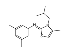 N-(3,5-dimethylphenyl)-4-methyl-3-(2-methylpropyl)-1,3-thiazol-2-imine结构式